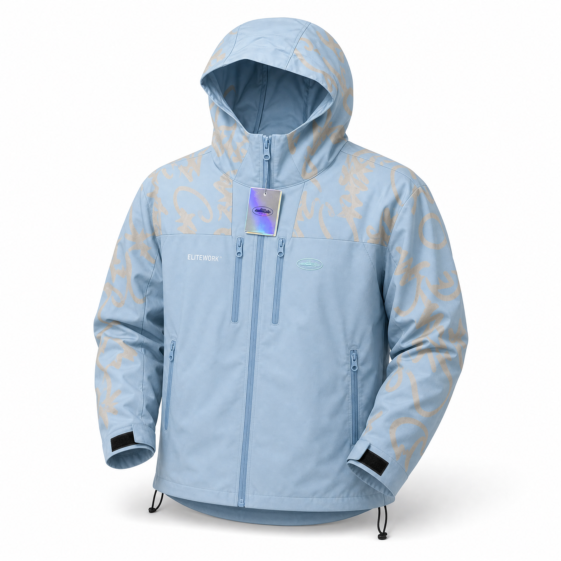 Cross-border exclusive Corteiz Alcatraz zipper jacket, American street style, loose fit, retro design, waterproof jacket