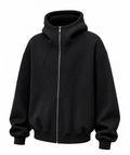 Men's jacket with asymmetric stitching