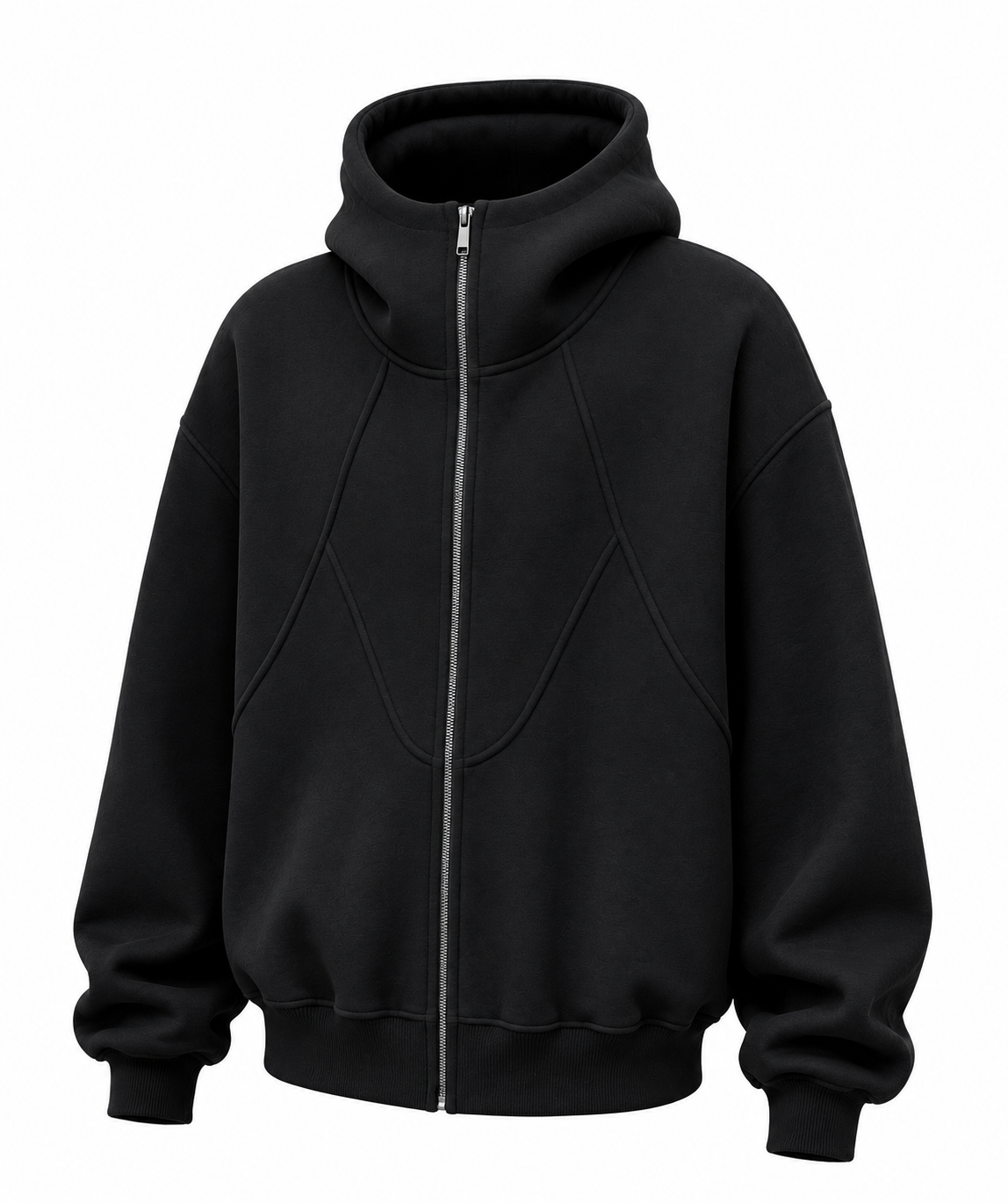 Men's jacket with asymmetric stitching