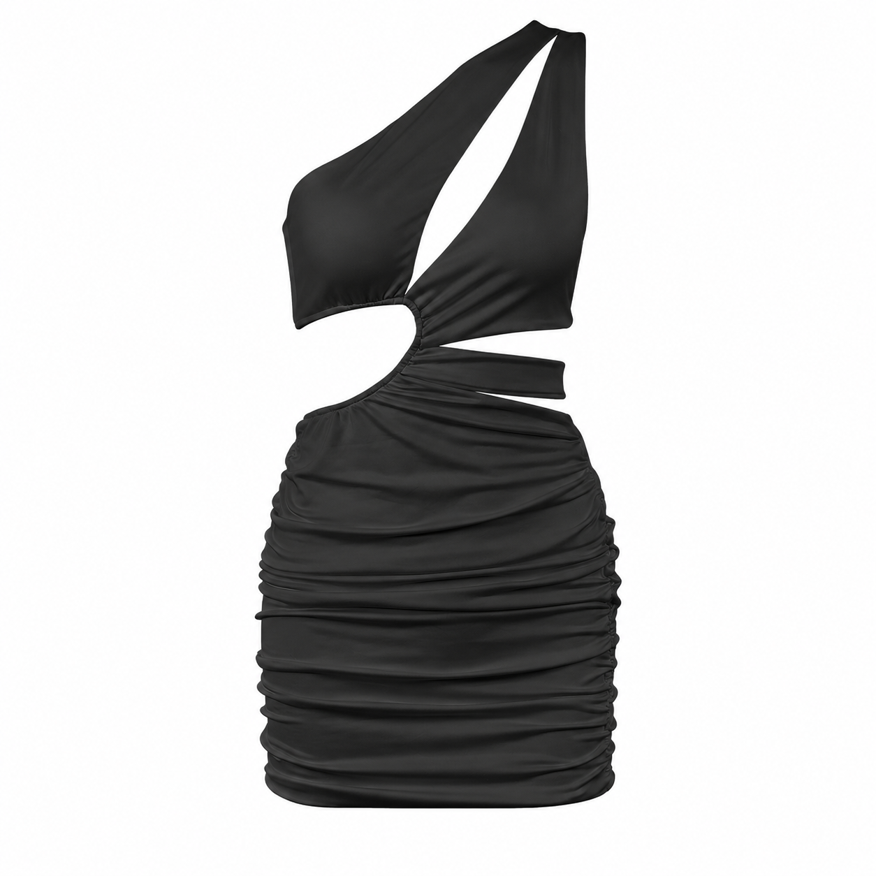 Black one-shoulder dress